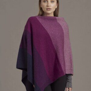 McDonald Possum Merino Wool Ombre With Mulberry Silk Pullover Poncho Size OS